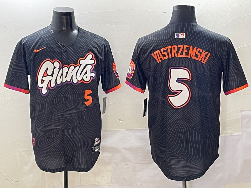 Men's San Francisco Giants Mike Yastrzemski #5 Black 2025 City Connect Limited Jersey